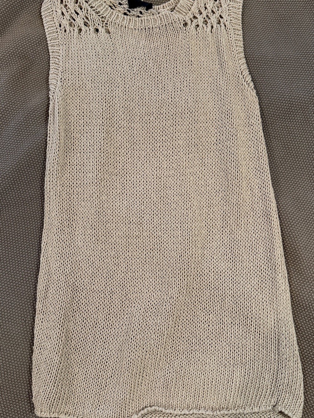 Sleeveless Knit Mini Dress Beige